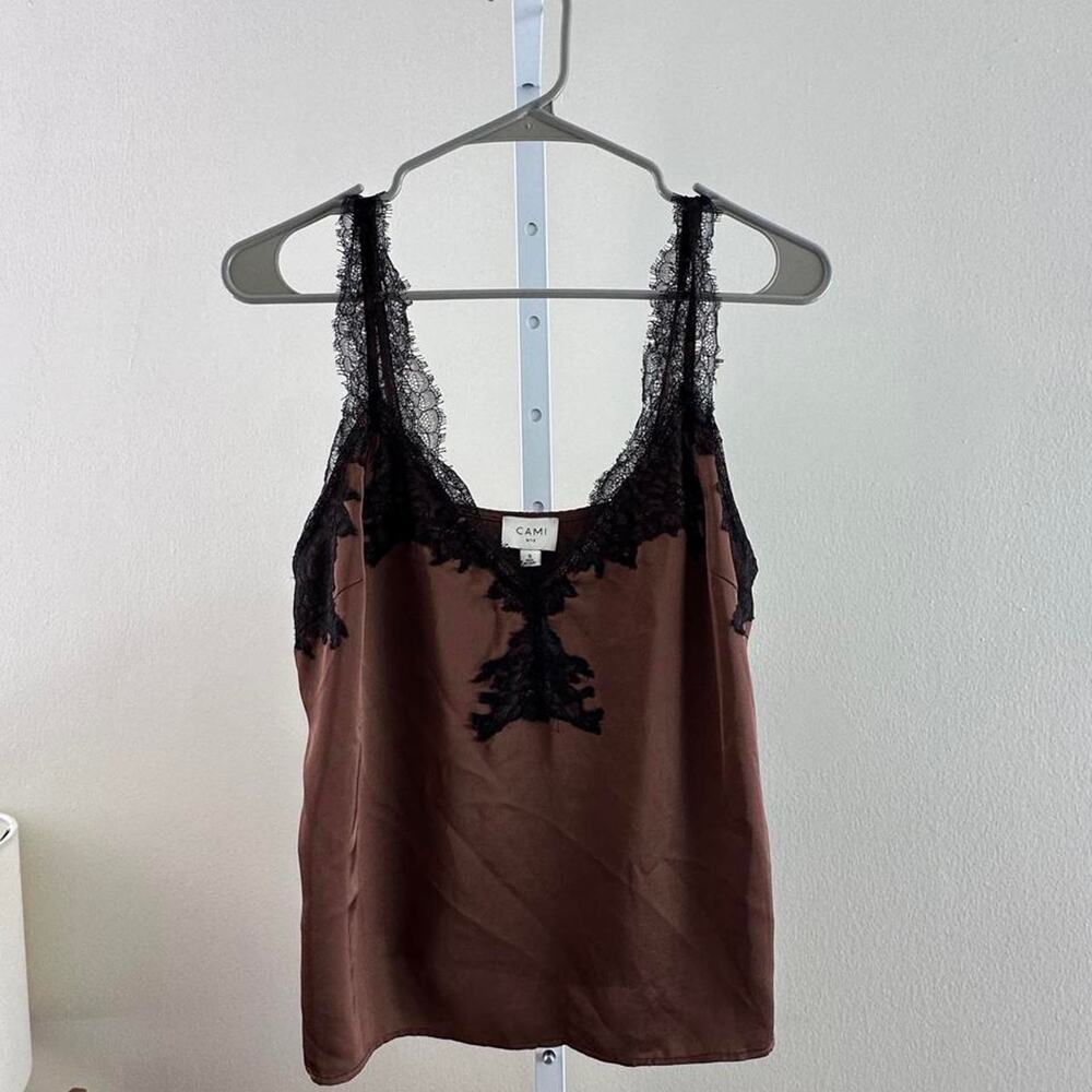 Cami nyc brown satin cami